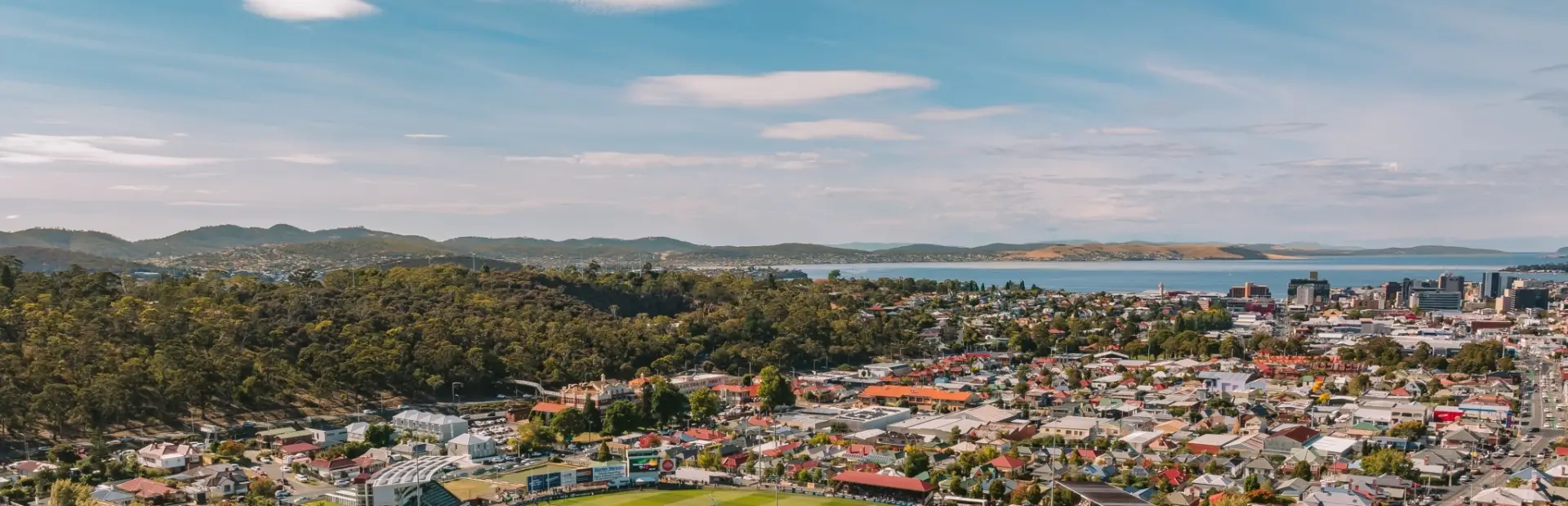 Aerial view of north hobart